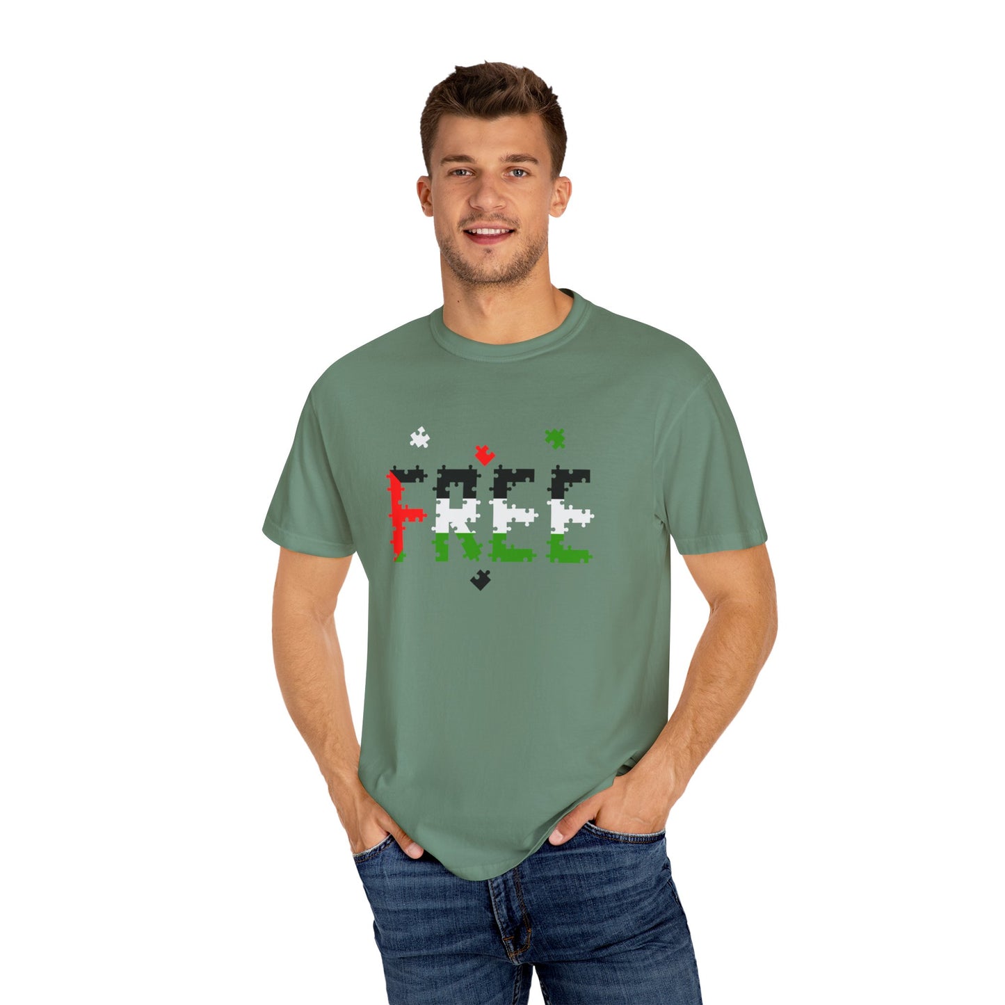 Free Palestine Puzzle Pieces T-shirt