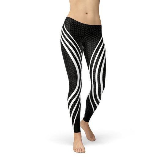 Women's Back & White Yoga Leggings